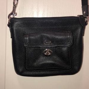Black, small, coach purse.